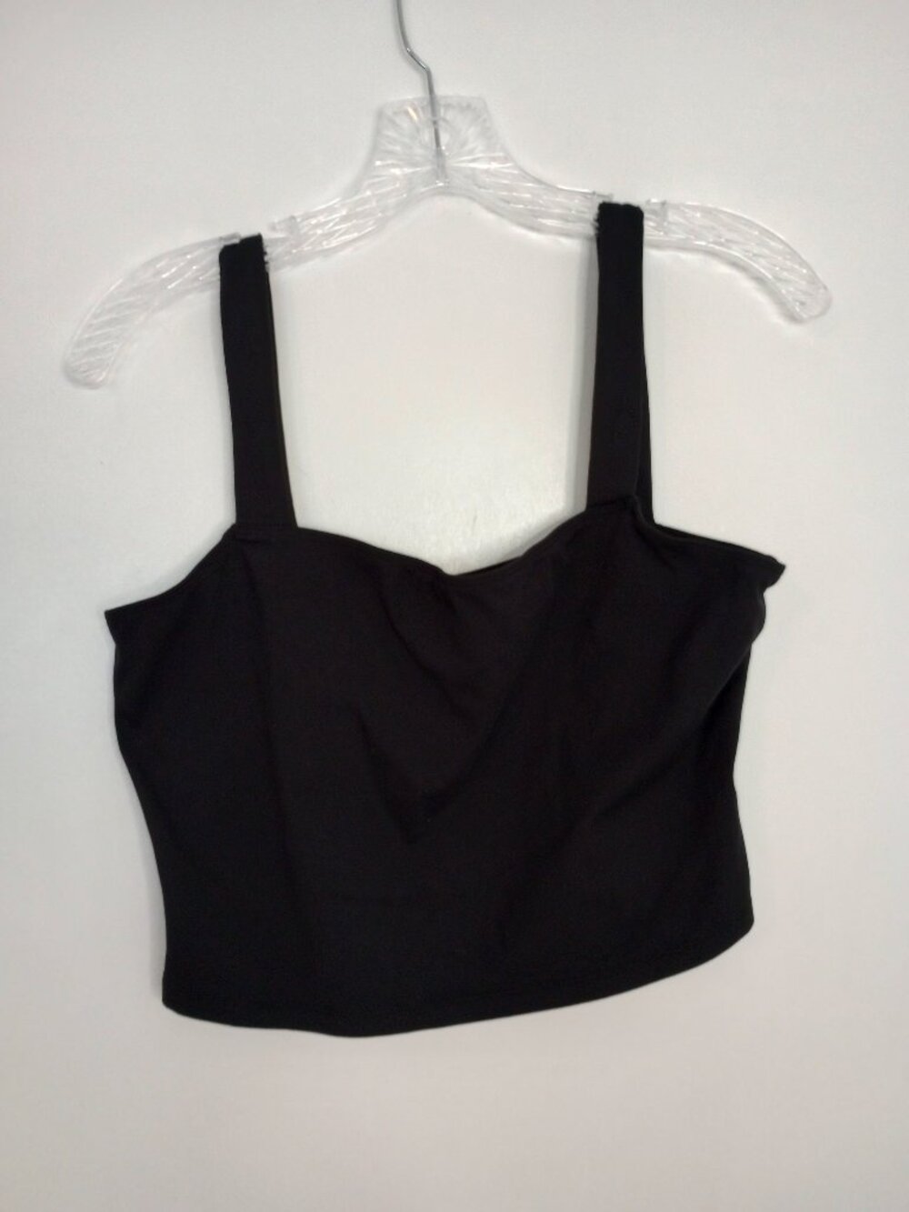 Halara Black Square Neck Cropped Tank Top NWOT - Picture 2 of 6